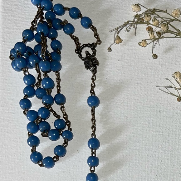Rosary Beads Blue 💙 Authentically Vintage - Picture 7 of 10